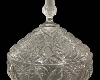 359 - Glass Candy Dish w/ Lid - 11" Tall