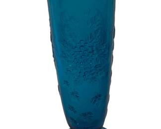 475 - Westmoreland Bermuda Blue Glass Vase (Description): 9" tall