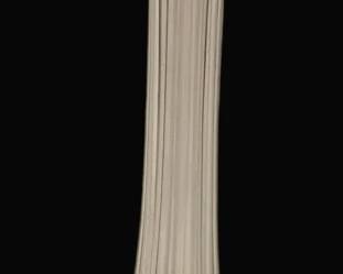 495 - Vintage Swung Glass Vase w/ frosted rose base (Description): 20" tall