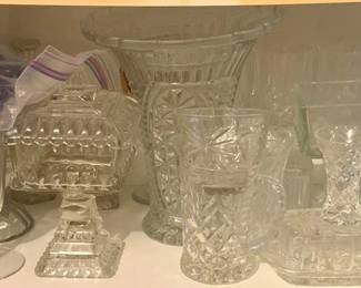 394 - Cabinet Lot of Assorted Glass Items