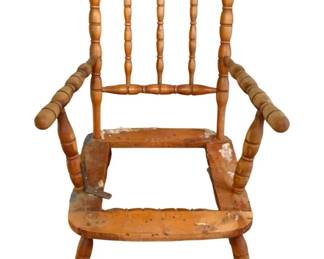 659 - Wood Chair - AS IS - no seat (Description): 36 x 36 x 22