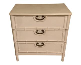 618 - 3-Drawer Chest w/ faux bamboo frame (Description): 32.5 x 30 x 18