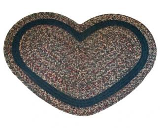 302 - Heart Shaped Braided Rug - 32 x 24