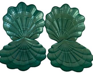 202 - 4 Blue Glass Plates - 8.5 Inches Round