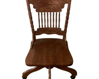 325 - Wood Desk Chair - 26 x 20 x 44