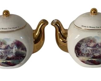 216 - 2 Thomas Kinkade Teapots - 9.5 x 6.5