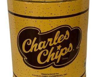 606 - Vintage Charles Chips Metal Tin - 10 x 8.5