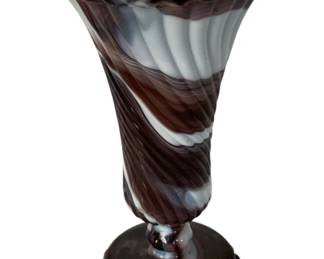 217 - Vintage Westmoreland Purple Slag Glass Vase (Description): 9" tall