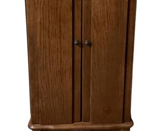 277 - Jewelry Cabinet w/ Mirror & Contents (Description): 13 x 16 x 40