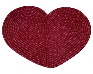 214 - Heart Shaped Braided Rug - 31 x 22