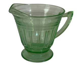 351 - Green Glass Creamer Bowl - 4" Tall