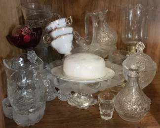 356 - Cabinet Lot of Assorted Glass Items