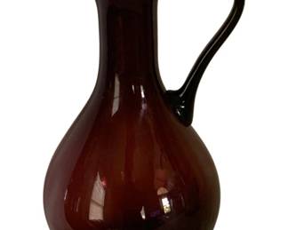 349 - Purple Glass Pitcher - 8.5" Tall