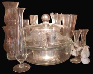347 - Cabinet Lot of Assorted Glass Items
