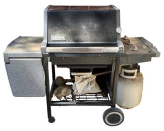99 - Weber Gas Grill - 44 x 53 x 24 (Description): Used as is electric/electronic/mechanical item. No guarantee all components, untested.
