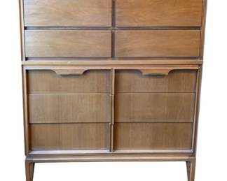 279 - Mid-Century Tall Walnut Chest, Basic-Witz (Description): 36 x 18 x 48