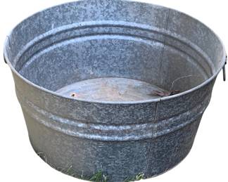 22 - Vintage Galvanized Steel Wash Tub - 12 x 23