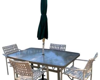 98 - Outdoor Patio Set (Description): Table - 29 x 62 x 38 Chairs - 33 x 25 x 24