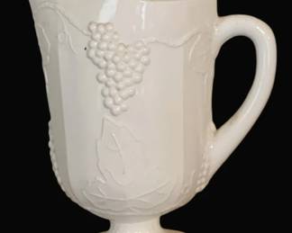 498 - Vtg Indiana Glass "Colony Harvest" Milk Glass (Description): Pitcher - 12" tall