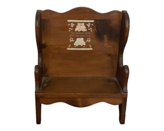 447 - Doll's Wood Bench - 19 x 15.5 x 6.5