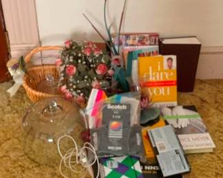 307 - Lot of Assorted Decor Items - Basket, Books (Description): & More
