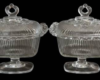 362 - 2 Candy Dishes w/ Lids - 8" Tall
