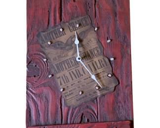 665 - Vintage Wall Clock - 21.5 x 11 (Description): Used as is electric/electronic/mechanical item. No guarantee all components, untested.