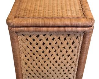 398 - Woven Lidded Basket - 24 x 17 x 17