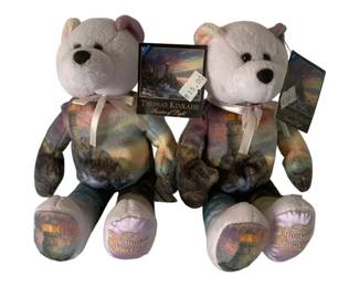 207 - 2 Thomas Kinkade Bears - 8.5" Tall