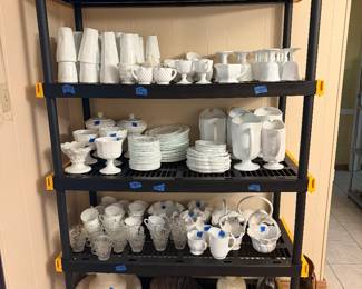 Milk glass, hobnail, etc