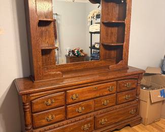 Oak dresser with mirror