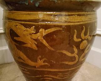 Large Glazed Dragon Planter