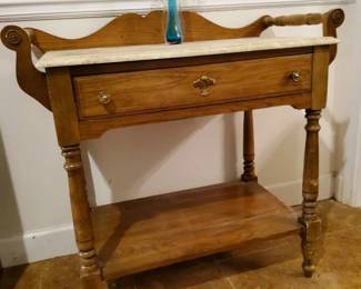 MarbleTop Entryway Table or Kitchen Workstation