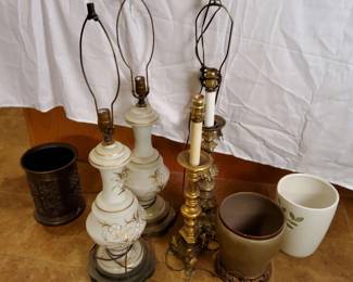 Lamps wastebaskets