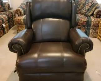 Dark Brown Leather Recliner Chair