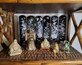 AsianInspired Sculpture Backdrop Collection Buddha Folding screen