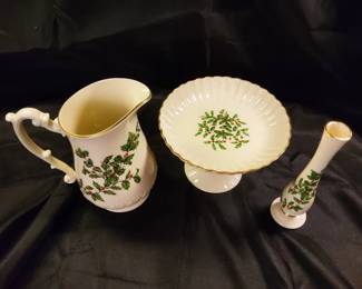 Lenox Holiday Christmas 24K Gold Compote 3Piece Set
