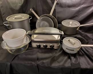 Cookware Lot Aluminum Pots, Cuisinart Griddler AllClad Bakeware