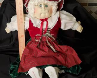1992 HandStitched Cabbage Patch Doll W Papers, 2 Signatures Christmas Edition ChristyClaus