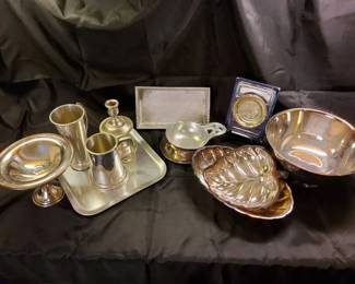 Silver Toned Shapes Metalware Decorative Serveware Collection