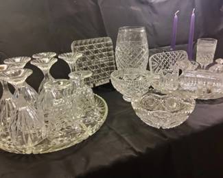 Crystal Pressed Glass Barware Serving Assortment