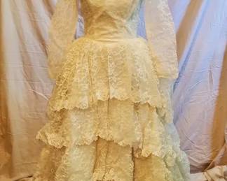 Vintage 60s Wedding Dress And Veil