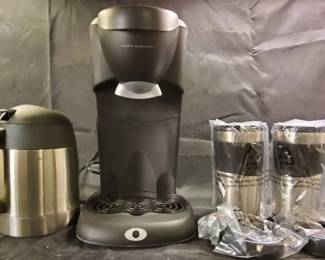 Cooks Essentials Take 2 Coffee Maker with Thermal Carafe Travel Mugs