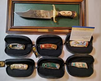 06 The Sportsmans 10Point Buck Bowie Knife By Rick Fields 6 Franklin Mint Folding Knives