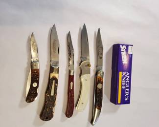 5 Vintage Modern Pocket Knives Remington UMC, Schatz Morgan, Sarco Vintage