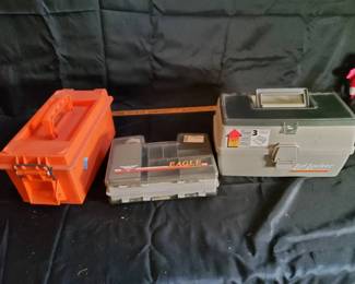 Fishing Tackle Lot 3 Tackle Boxes 3 Reels Daiwa Johnson
