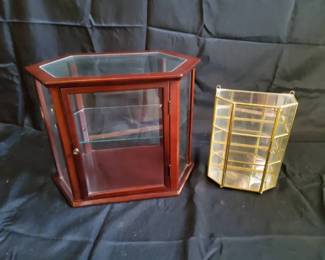 1993 The Bombay Company Display Cabinet Gold Mirrored Curio Lot