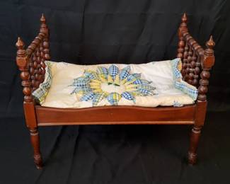 Antique Spindle Doll Bed