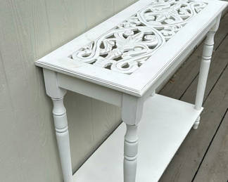 Lot 72: White Wood Intricate Carved Hall Table