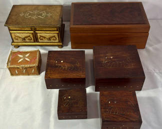 Lot 77: Assorted Decorative Wooden Boxes